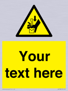 Custom warning hand crushing between press brake tool